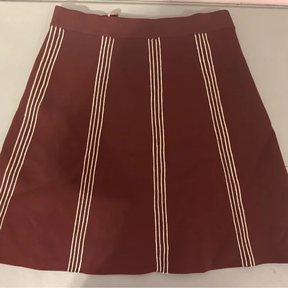 Sandro Brown A-Line Knit Skirt - Picture 4 of 7